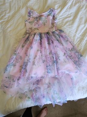 Girls Floral Layered Tulle Dress